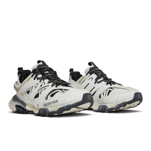 Balenciaga Women’s Lace-up Track Worn Out Sneaker White Black EU37 542436 - Picture 1 of 14
